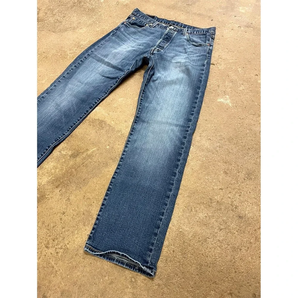 Levi's 501 Original Jeans Mens 34x32 Blue Denim Cotton Stretch Mid Rise Straight
